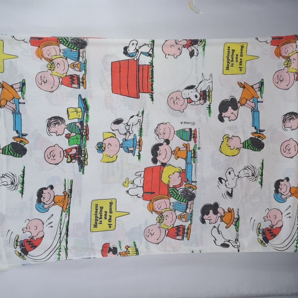 Other - Vintage 1971 Charlie Brown Peanuts gang twin sheet turned into a curtain panal